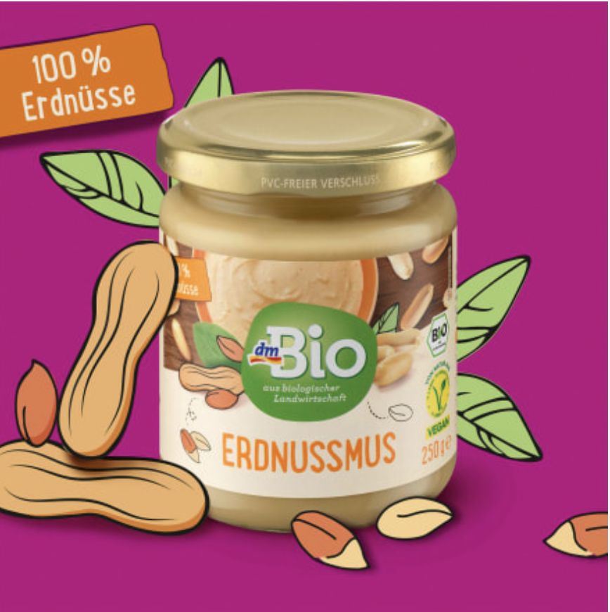 DM Bio Erdnussmuss Organik Fıstık Ezmesi