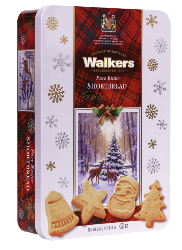 Walkers Shortbread Festive Shapes Tin, Teneke Kutu