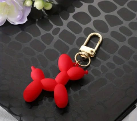 Baloon Dog Design Anahtarlık Mat Kırmızı