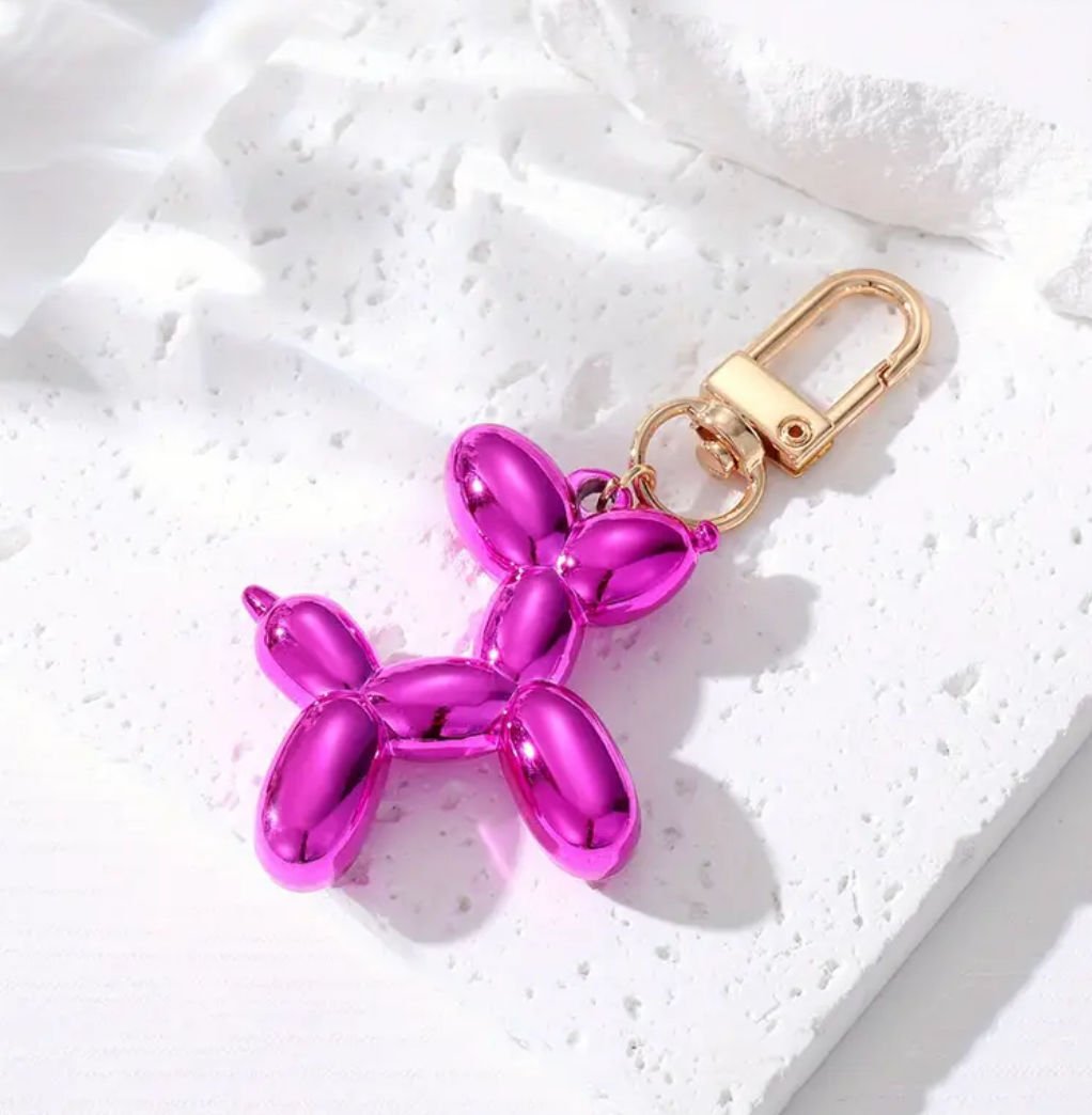 Baloon Dog Design Anahtarlık Pembe