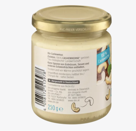 DM Bio Cashewmus Organik Kaju Ezmesi