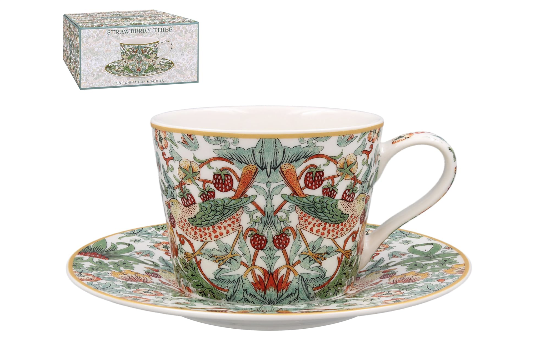The Leonardo Collection Strawberry Thief Cup & Saucer Set