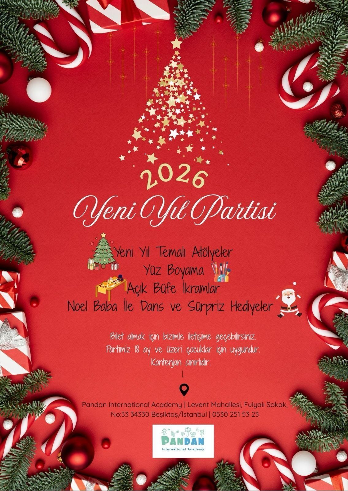 Pandan Academy  Yeni Yıl Partisi Bileti 28 Aralık