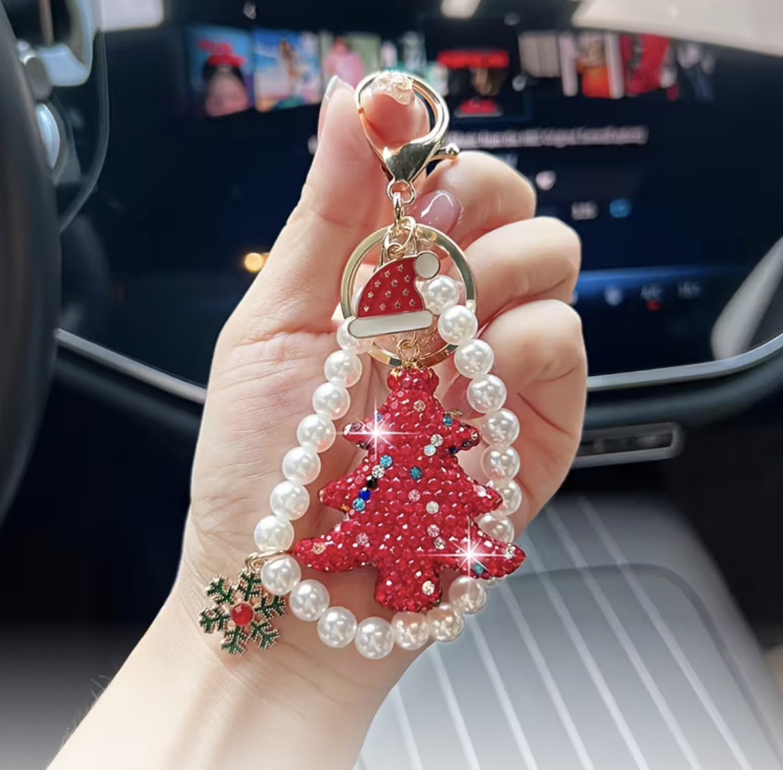 Pandan Designer's Tasarım Çam Ağacı Anahtarlık Kırmızı