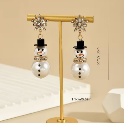 Pandan Designer's Snowman Tasarım Küpe