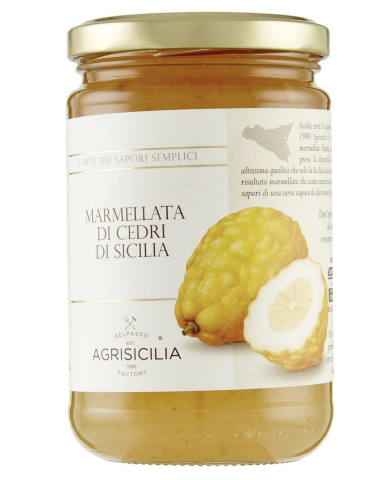 Agrisicilia Sicilian Cedar Jam, Seasonal Fruit and Craftsmanship Jar 360 g Excellent for Breakfast and Snack