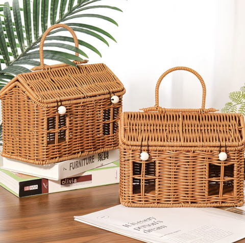 LWP Shop Kahverengi Ev Şeklinde Örme Sepet(Kopya)