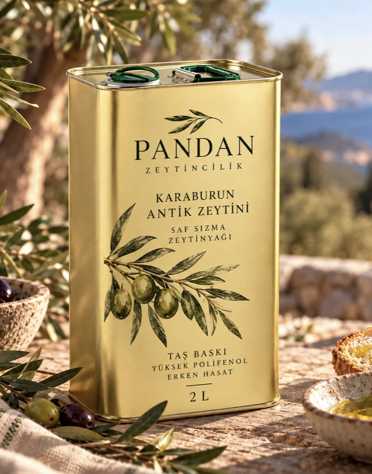 Pandan Olive Oil Zeytinyağı Karaburun Saf Sızma 2 LT